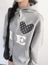 Love me!♥ hood zip-up (2color)