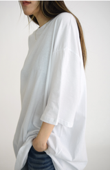 (UNISEX)アイボリーボクシーTシャツ