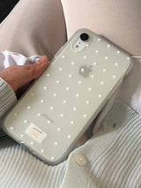 dot phonecase 반투명 도트 땡땡이 케이스 white