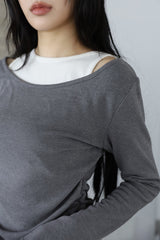 コージームードレイヤードブラッシュドTシャツ