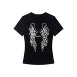 アエルエンジェルウィングプリントTシャツ