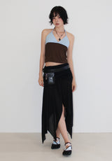 SHEER WRAP UNBALANCE SKIRT