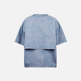 HIERARCHY STUDIOS ENE - ウォッシュドブルーレイヤードENE オーバーサイズTシャツ