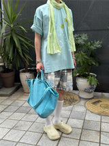  Heavy Cotton Soul Graphic T-Shirt (Tenta Tumble & Bio Washed) 2 Sizes - Vintage blue