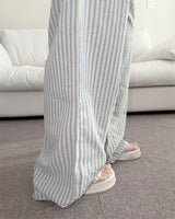 [Unisex/Summer Pants] レブリネンストライプ バンディングパンツ (4 colors)