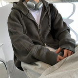 Cant Hachi Warm Knit Hooded Zip-Up