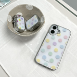 [MADE][Glossy Glass Silver Bumper Case] Pastel Dot 