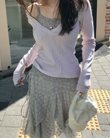 ナビレラスリムディープVトップス