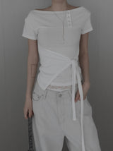 Tie Knot Boat Neck Tee