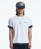 レイヤードロールアップクロップドTシャツ - ホワイト