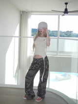 flower camo straight jeans