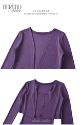 Violet Sleeveless Long Dress Cardigan Set (LONG)