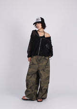 PUNCHING KNIT HOOD ZIP-UP