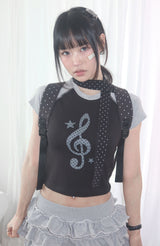 Note raglan tee _ Black