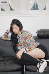 Nordic round knit cardigan