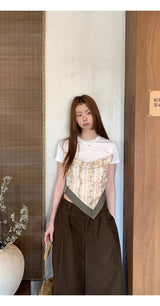 ヘーゼルナッツピンタックワイドコットンカジュアルパンツ