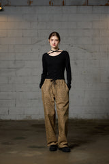 LEOPARD WIDE PANTS / BEIGE