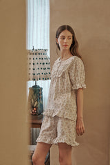 ULLALA PAJAMA Lili Short-sleeve Two-piece  Ivory[24151WTSSN]