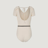 Retro Collar Belted One-piece