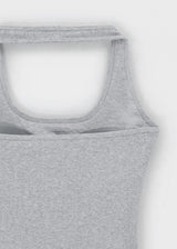 [B-BASIC] Ribbed Halter Sleeveless Top (Built-in Cap)