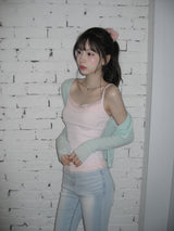 [MADE] Heart-Drop Lace & Cubic Heart Camisole