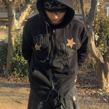 Leopard Star 2way Zip-Up Hoodie - 2COLOR