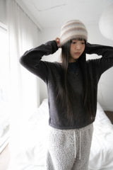 fluffy stripe color beanie(4colors)