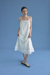 T/T Pin-tuck slip long one-piece (white)