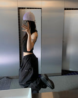 (Unisex) ボタンナイロンパンツ