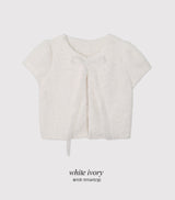 [SHOPPERMADE] スノーシフォンリボンファーカーディガン (3color)