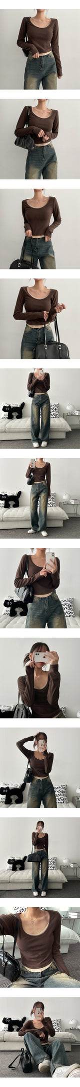 バターレイヤードロングスリーブTシャツ