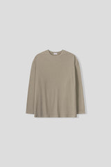リネン ルーズフィット ラウンド ロングスリーブ Tシャツ (5color) (No.966)