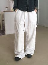 Penf Carpenter Damaged Wide Cotton Pants