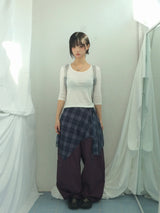 Semi-balloon pocket cotton pants