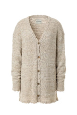 Boucle long cardigan - glitter beige