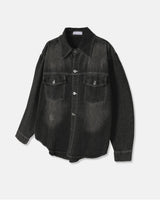 (UNISEX) Scratch Denim Shirts Jacket