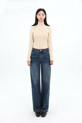 MID WAIST SLIM WIDE LEG DENIM code 26019