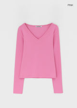 [B-BASIC] Tension Standard V-Neck Long Sleeve T-Shirt (3 SIZE)