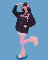 dalmatian hood zip-up
