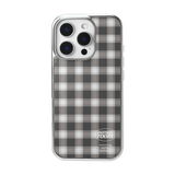m checkered epoxy bumper case (silver / black)