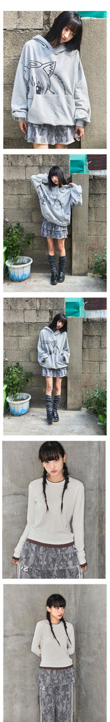 カモレイヤードラップショートスカート - KHAKI