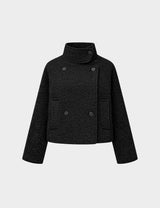 Luen Double Button High Neck Short Coat