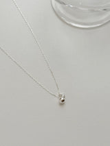 [silver 925] mini ball cubic earring necklace set / daily guest look simple silver wedding