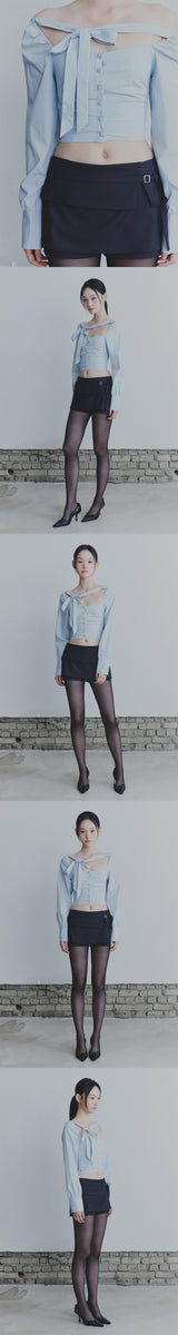 BIANCA SQUARE NECK BLOUSE blue
