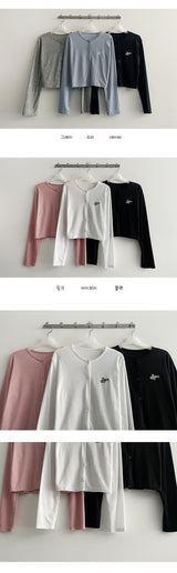 Bidens embroidered linen cardigan (6 colors)