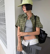 CHECK ROLL-UP SHIRT