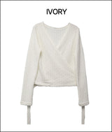 Pomel wrap knit cardigan