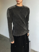ファイナーショルダーパネルウォッシュドロングスリーブ 2C