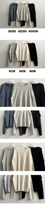 Streaming Basic Long-Sleeved Round Knitwear