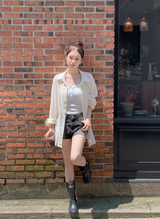 #Natural Stripe Summer Loose Shirt (4color)
